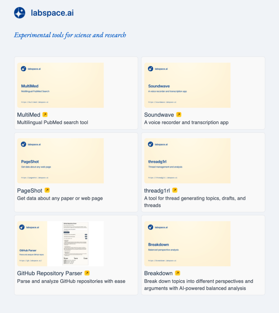 labspace.ai is a collection of experimental data management and research tools. Take a look — they’re all free to use!